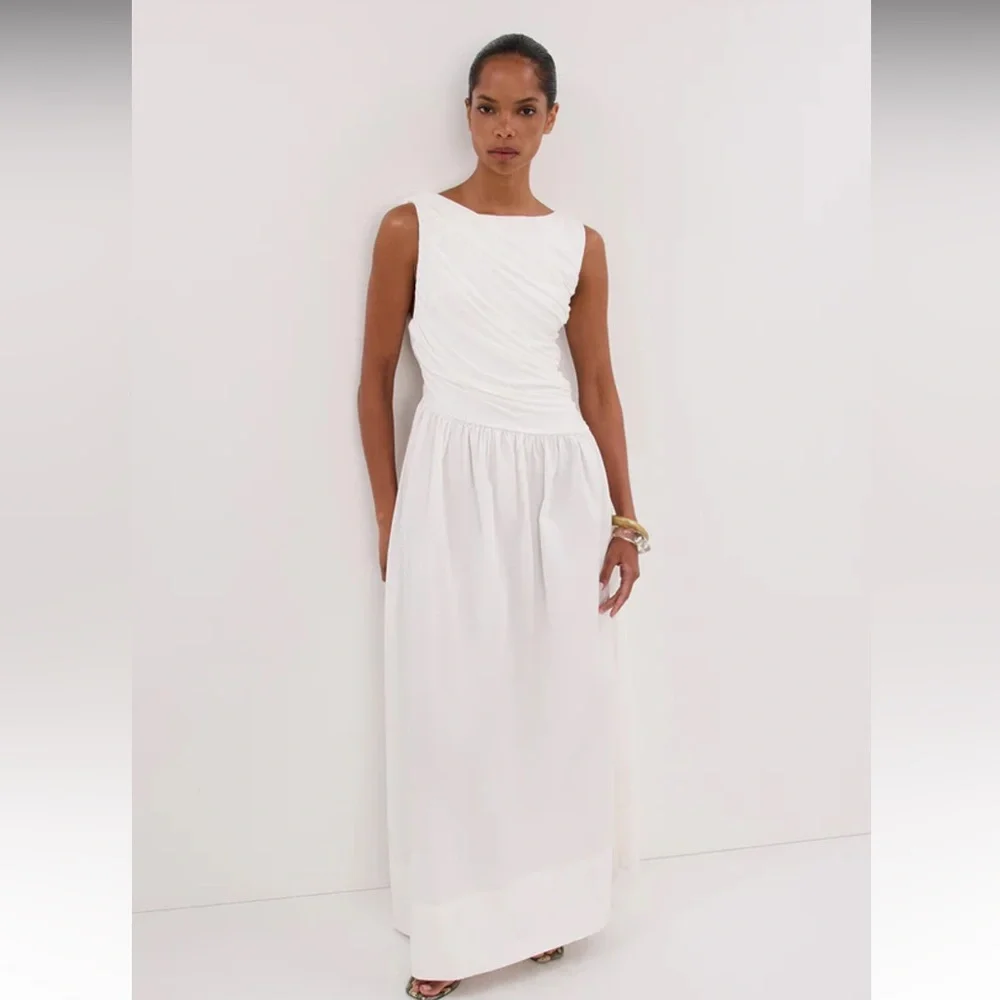 🍒NWT DISSH Alexandria Hybrid Sleeveless Midi Dress in White. Size: 8 - Picture 2 of 16